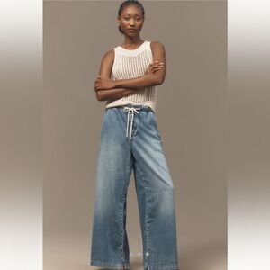 Pilcro Drawstring Pull-On Wide-Leg Jeans size small - Anthropologie